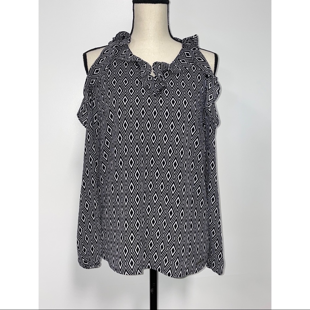 NWT Michael Kors Cold Shoulder Ruffle Blouse Size S